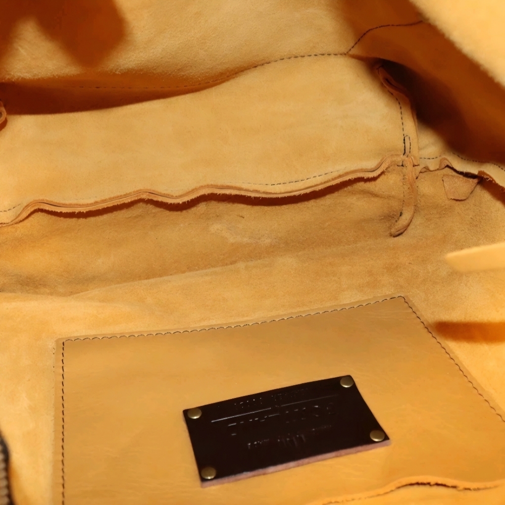 Portland Leather Yellow Tote Bag Large Double Handle Shoulder Bag - Picture 7 of 16